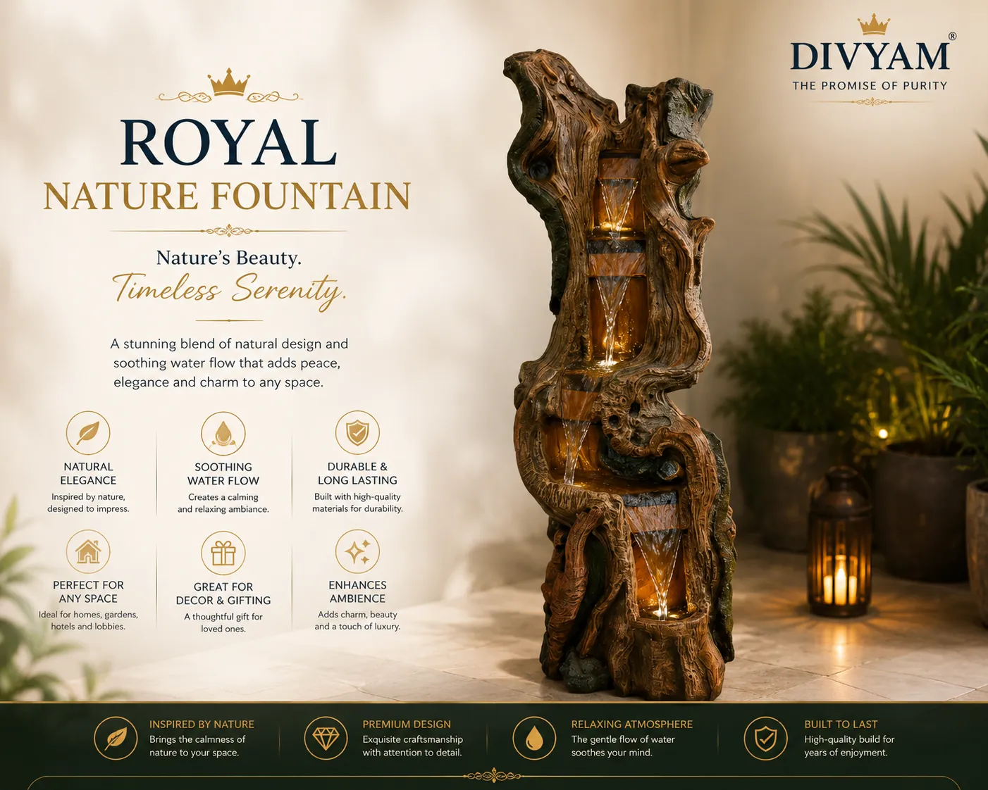 Royal Nature Fountain - luxury wedding setup by D I V Y A M®